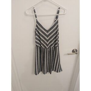 Gray and White Striped Sundress Sleeveless XS Universal Threads